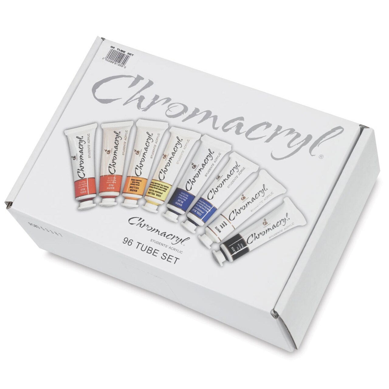 Chromacryl Students' Acrylics - Starter Pack, 8 colors, Pack of 96, 20 ml Tubes